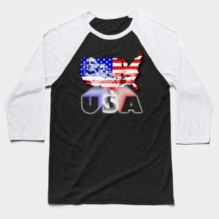 USA Mount Rushmore Red White and Blue Baseball T-Shirt